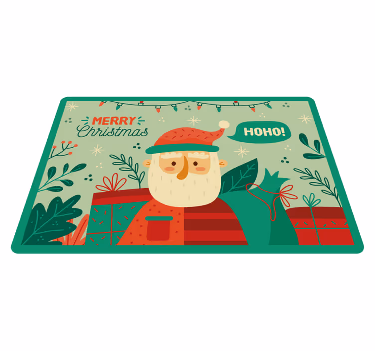 Tapis vinyle noël illustration festive du père noël - TenStickers