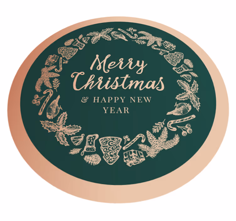 Tapis vinyle noël cercle de salutations festives - TenStickers