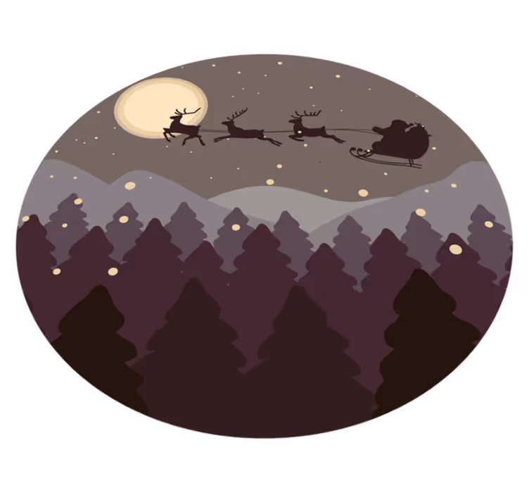 Tapis vinyle noël scène nocturne festive - TenStickers