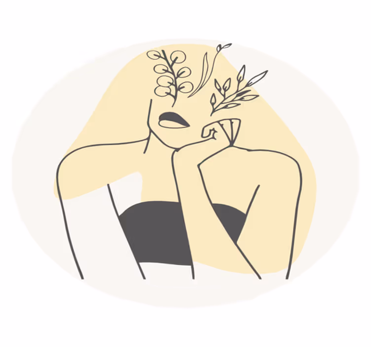 Tapis vinyle fleurs et plantes dessin au trait élégant - TenStickers