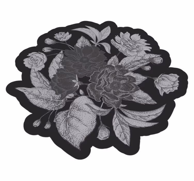 Tapis vinyle fleurs et plantes affichage de contour floral - TenStickers