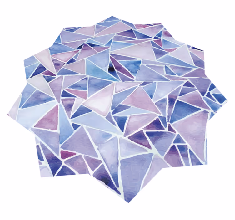 Tapis vinyle mosaique vinyle violet géométrique - TenStickers