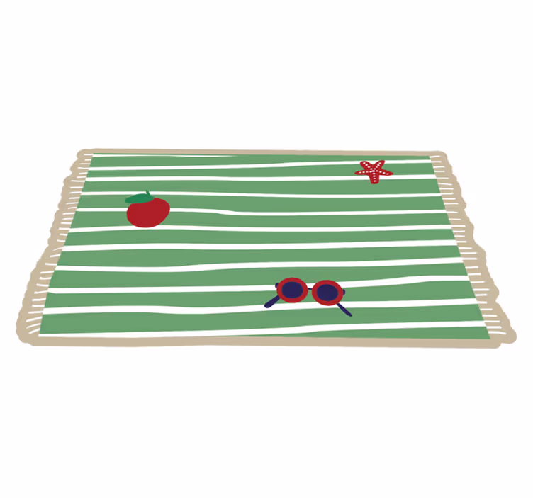 tapis vinyle Lunettes de plage et serviette - TenStickers