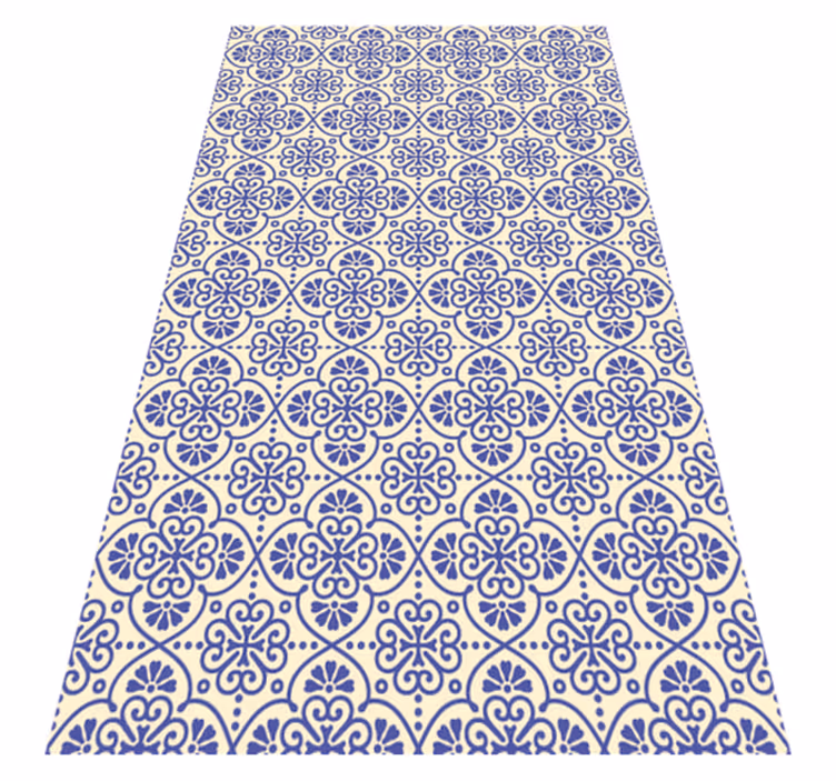 Tapis vinyle carreaux de ciment motif méditerranéen orné - TenStickers