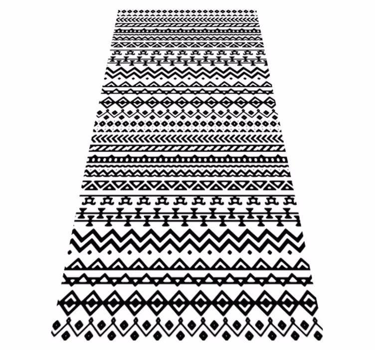 Tapis vinyle geometrique Géométrique noir et blanc - TenStickers