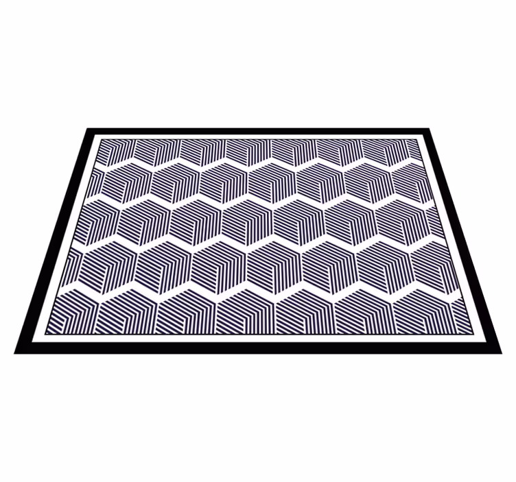 Tapis vinyle géométrique contraste cubiste - TenStickers