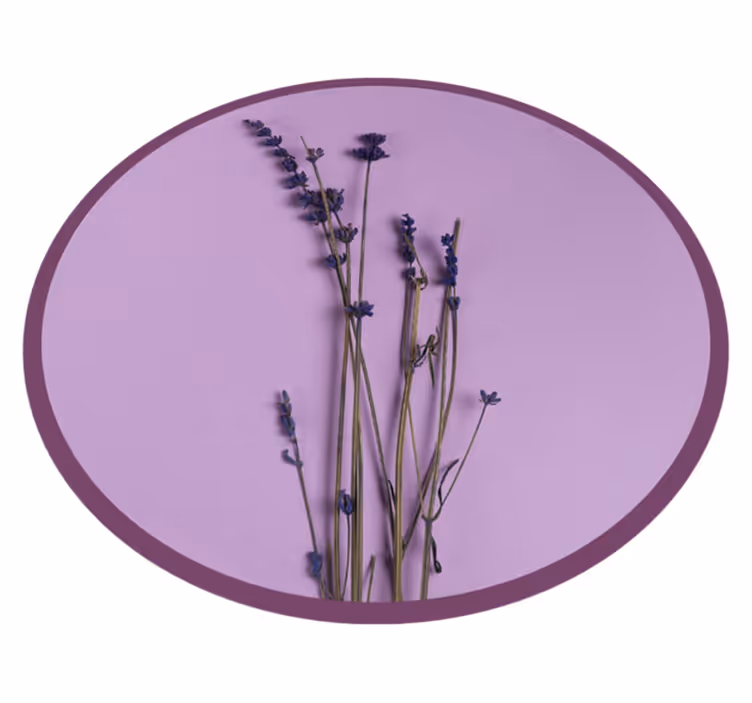 Tapis vinyle fleurs et plantes silhouette de lavande - TenStickers