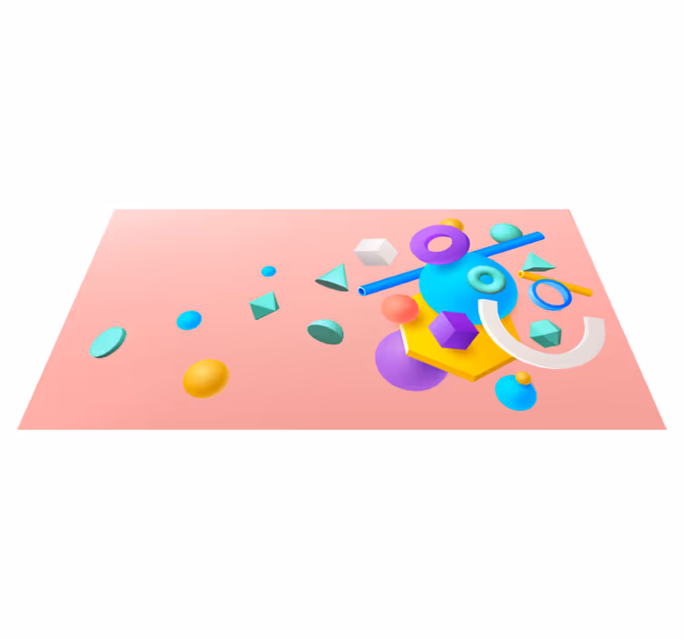Tapis vinyle géométrique tableau de formes géométriques - TenStickers