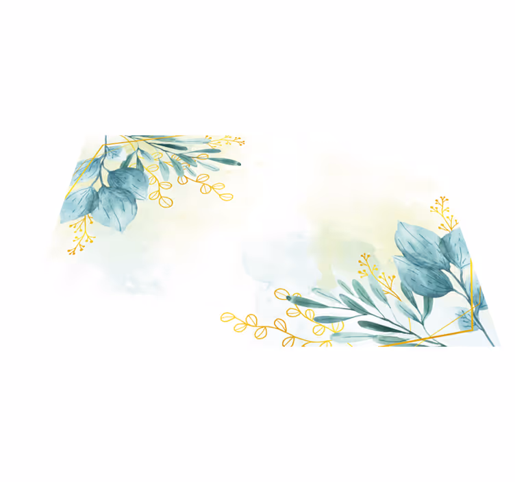 Tapis vinyle salon floral vert - TenStickers