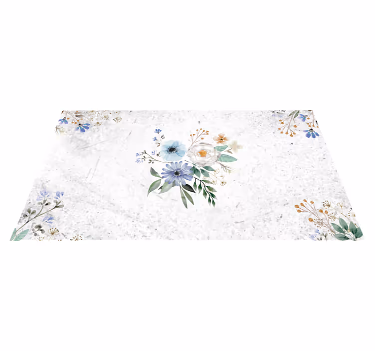 tapis vinyle cuisine Fleurs rétro - TenStickers