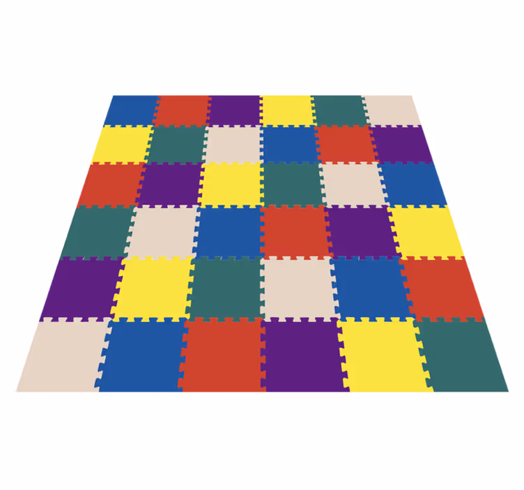 Tapis vinyle effet puzzle coloré - TenStickers