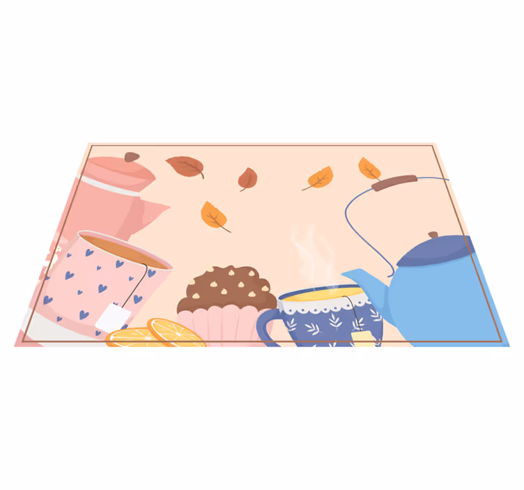 Tapis vinyle Cuisine théières et tasses de thé - TenStickers