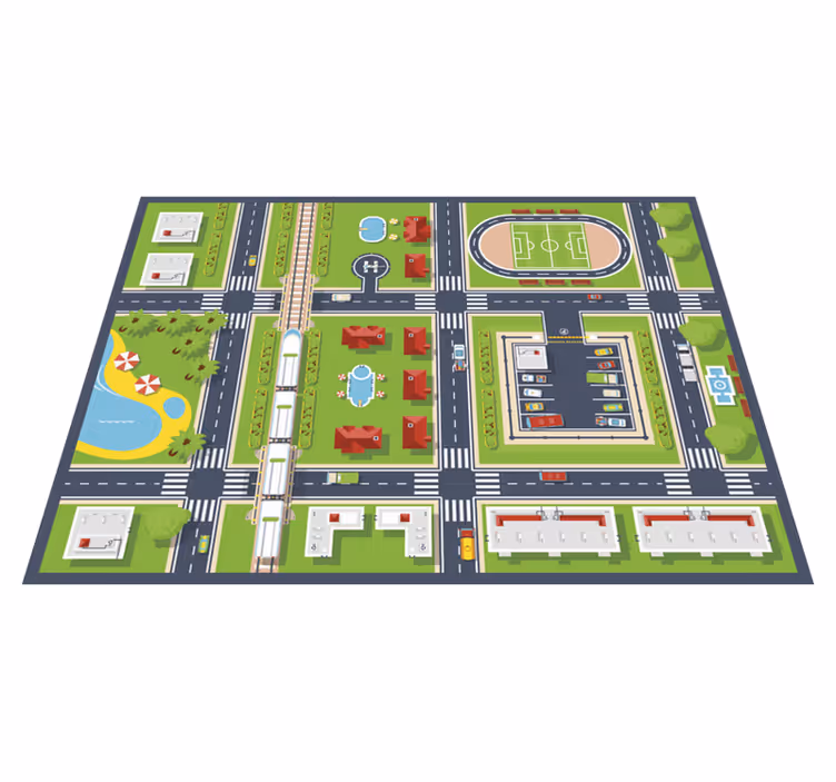 Tapis vinyle circuit de la ville pour enfants - TenStickers