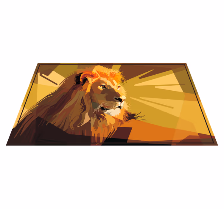 tapis vinyle animal en vinylee pour dessin de lion de salon - TenStickers