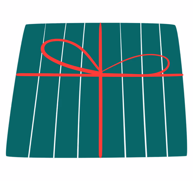 Tapis vinyle rayures rouges et vertes paquet cadeau - TenStickers