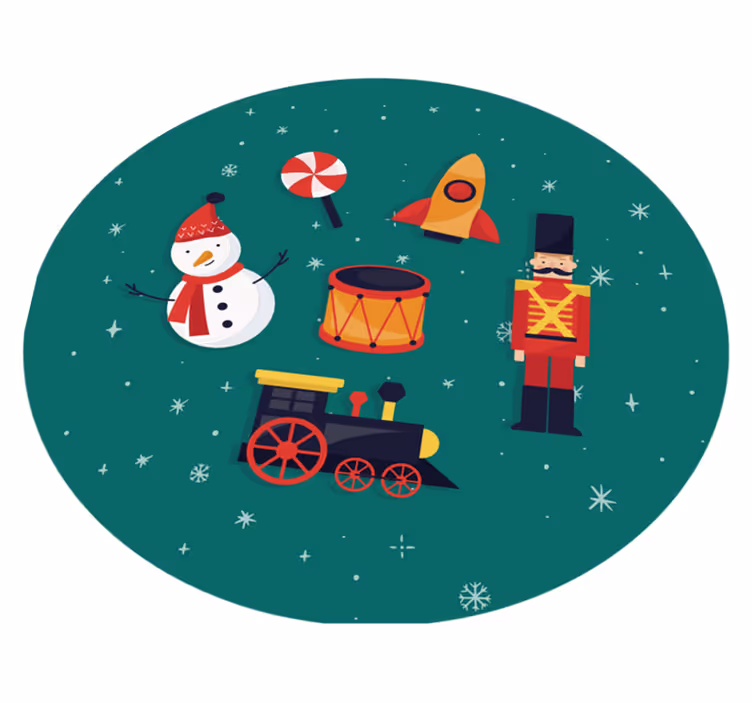 Tapis vinyle autres tapis cercle de jouets festif - TenStickers