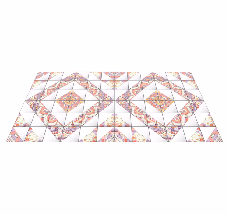Tapis vinyle carreaux de ciment mosaïque de mandala - TenStickers