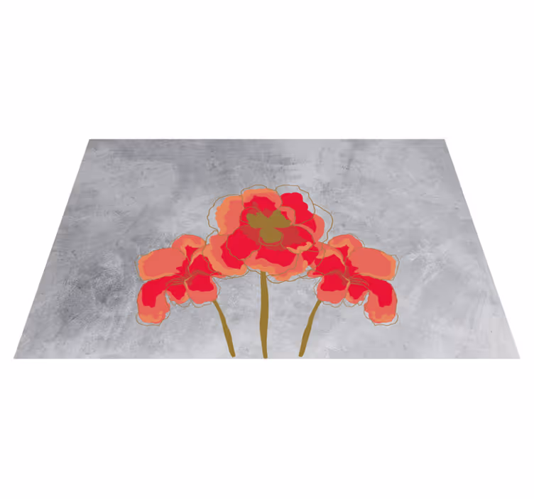 tapis vinyle salon Pavot peint - TenStickers