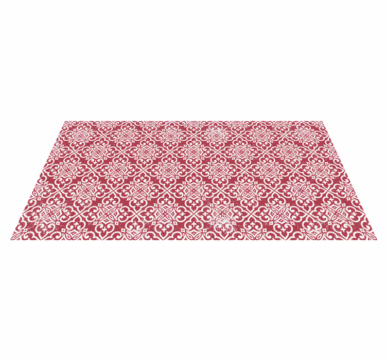 Tapis vinyle vintage rouge marocain - TenStickers