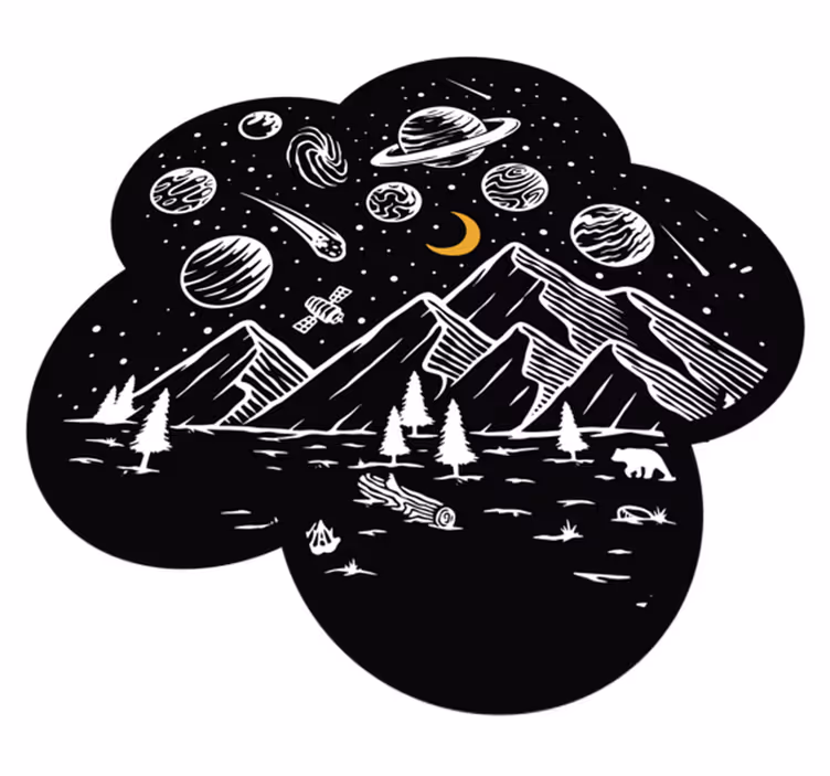 Tapis vinyle jeux scène d'aventure spatiale - TenStickers