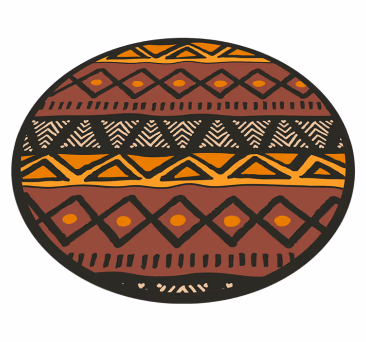 tapis vinyle geometrique vinyle africain circulaire - TenStickers