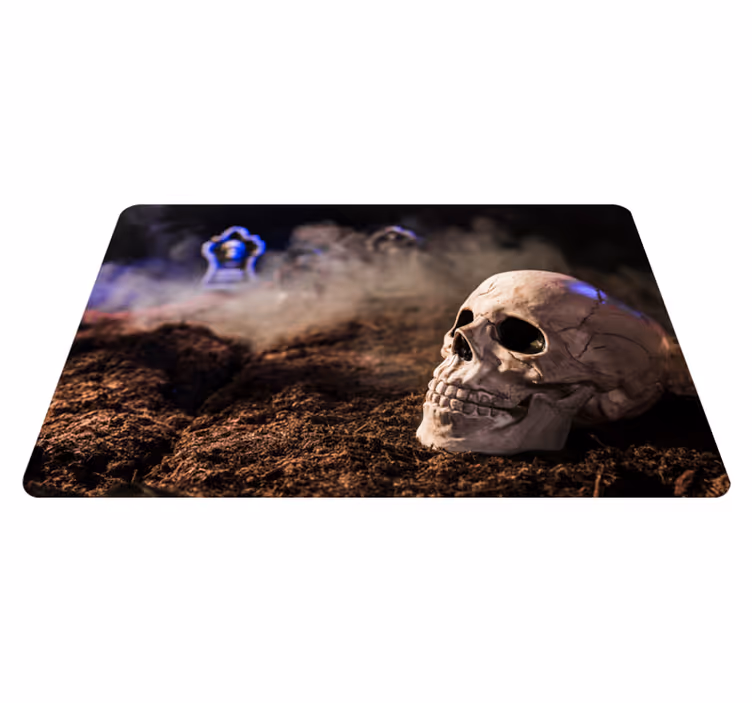 Tapis vinyle halloween crâne effrayant - TenStickers