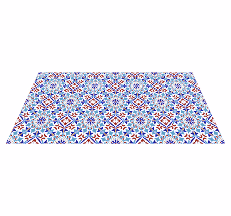 Tapis vinyle cuisine de carreaux bleu clair - TenStickers