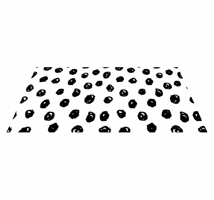 Tapis vinyle moderne points noirs fond blanc - TenStickers
