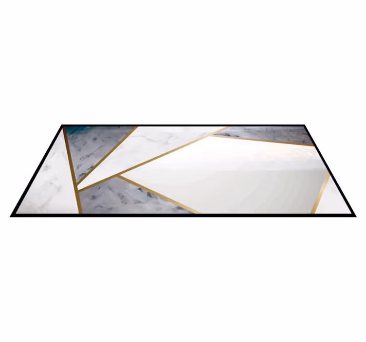 Tapis vinyle texture accents géométriques en marbre - TenStickers