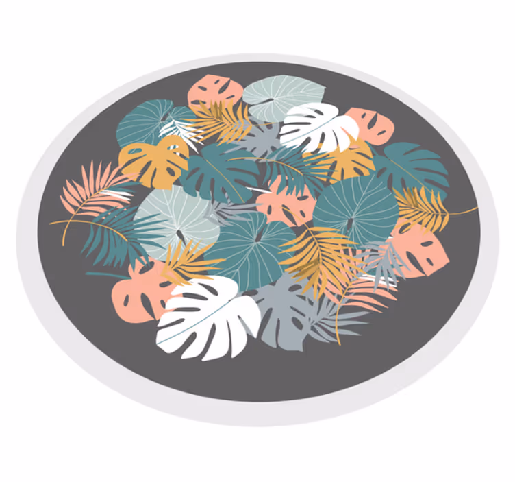 tapis vinyle salon Feuille tropicale - TenStickers