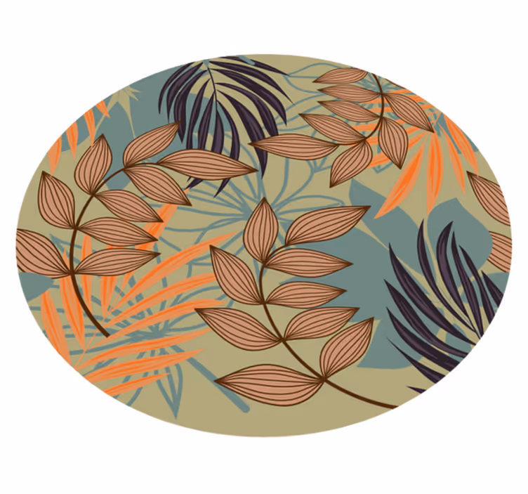 Tapis vinyle fleurs et plantes motif de feuillage botanique - TenStickers