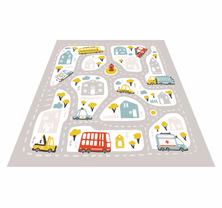 Tapis vinyle de rue Carte routière de la ville - TenStickers