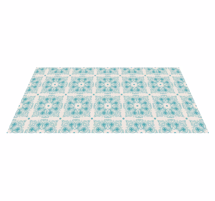 Tapis vinyle carreaux ciment Carreaux turquoise - TenStickers