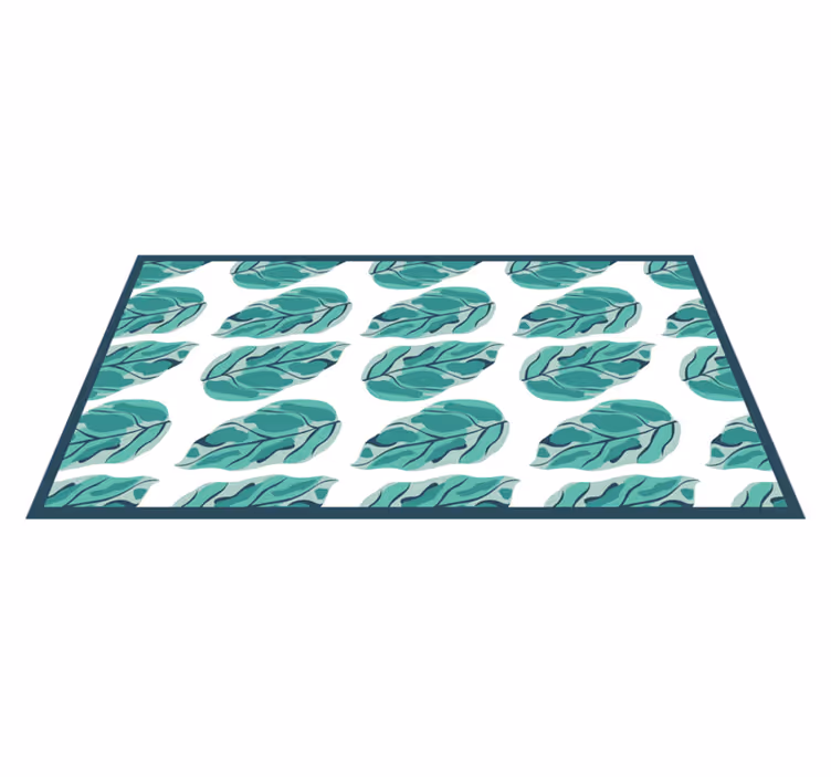 tapis vinyle salon Feuilles de turquoise - TenStickers