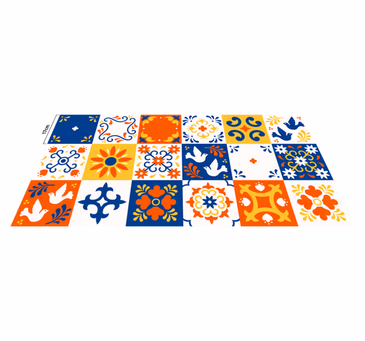 Tapis vinyle cuisine motif carreaux mexicains - TenStickers