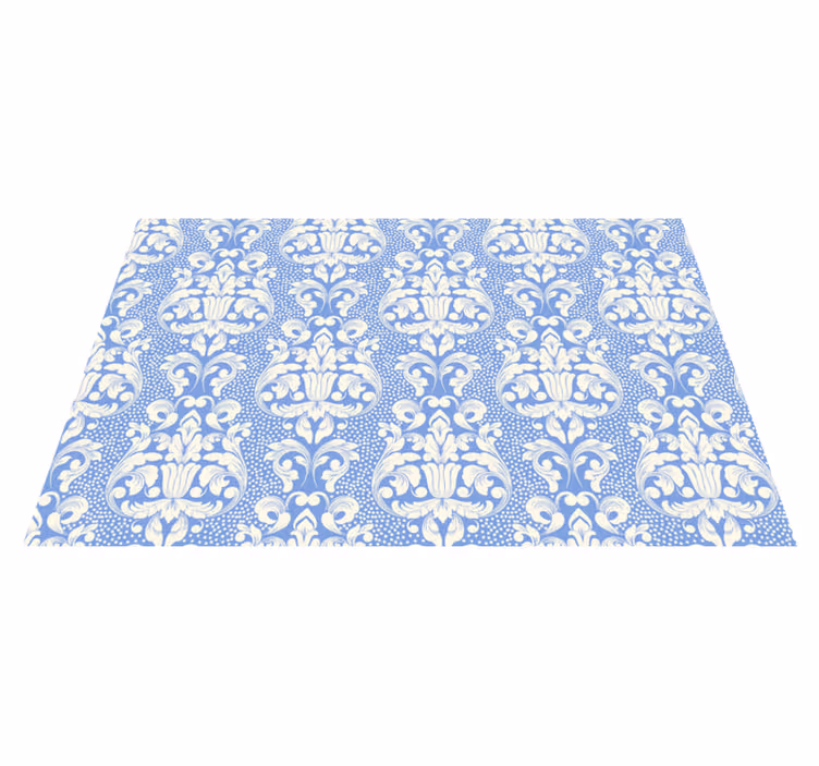 Tapis vinyle moderne Carrelage damassé dans les tons bleus - TenStickers