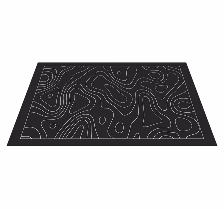 tapis vinyle geometrique vinyle design noir et blanc - TenStickers