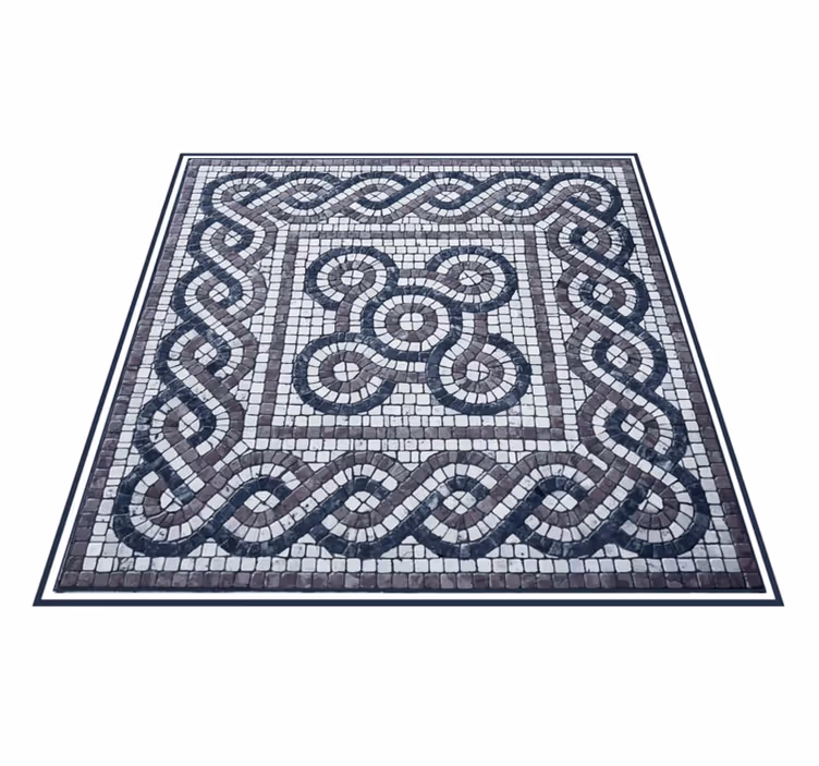 Tapis vinyle salle de bain mosaïque en pierre de galets - TenStickers