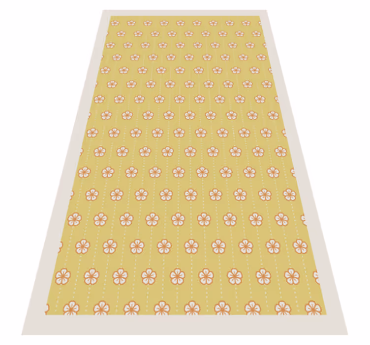 tapis vinyle mosaique vinyle de fleur de cerisier jaune - TenStickers