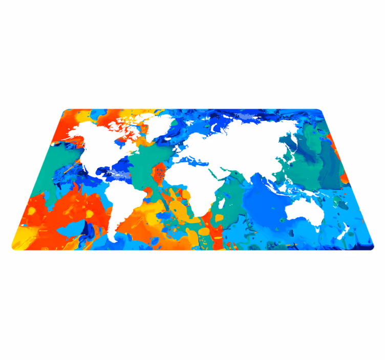 Tapis vinyle carte du monde carte du monde vibrante - TenStickers
