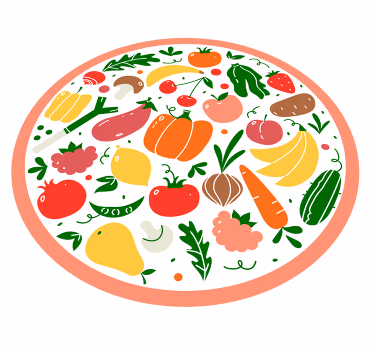 Tapis vinyle fleurs et plantes motif de fruits colorés - TenStickers