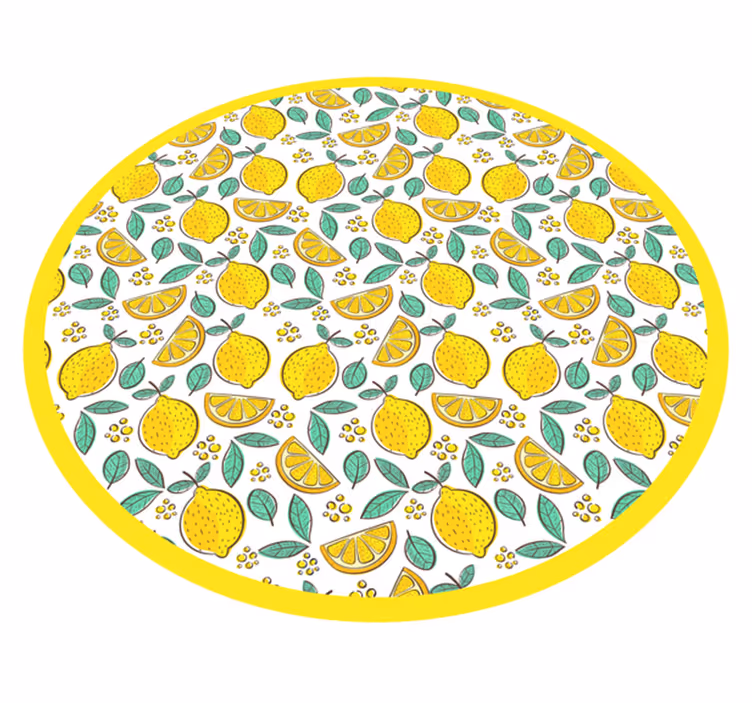 Tapis vinyle fleurs et plantes motif à motifs d'agrumes - TenStickers
