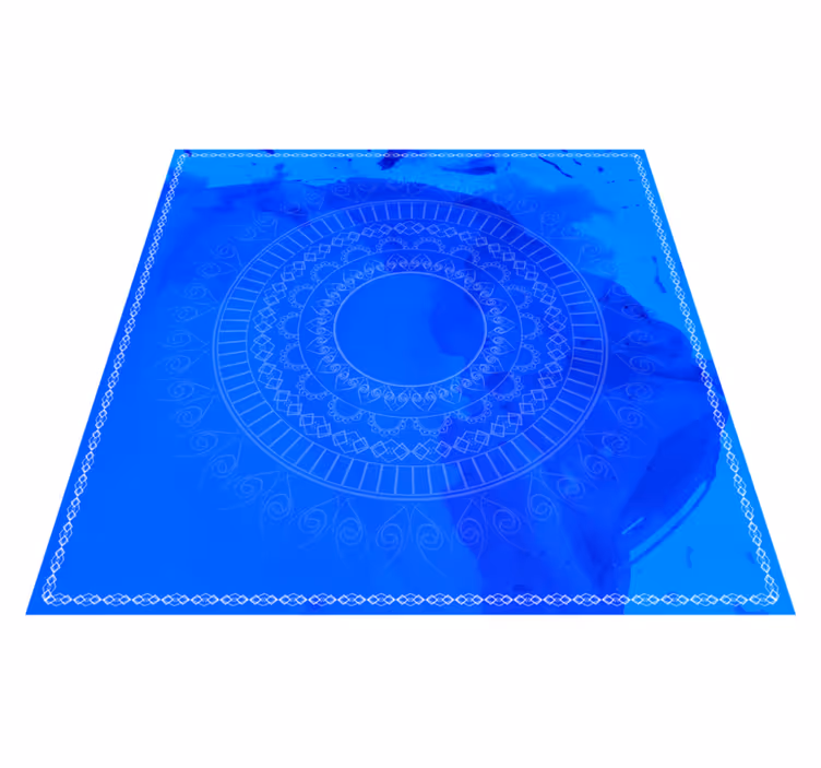 Tapis vinyle mandala pour méditation couleur bleue - TenStickers
