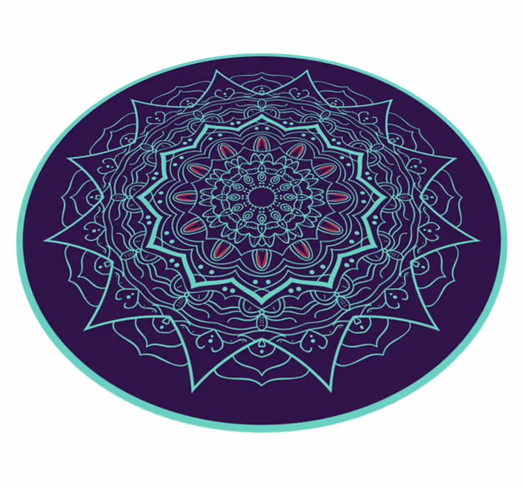Tapis vinyle mandala cercle violet et bleu - TenStickers