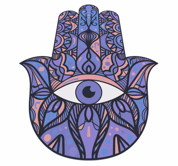 Tapis vinyle mandala motif main de hamsa - TenStickers