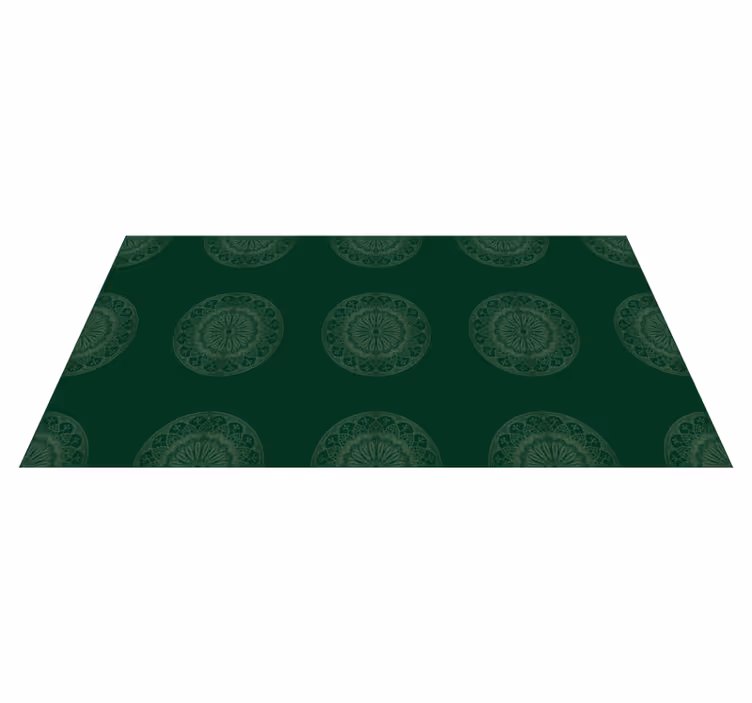 Tapis vinyle mandala vinylee de mandala vert - TenStickers