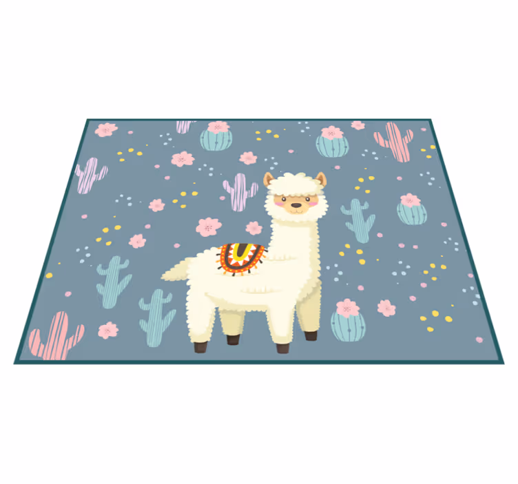 Tapis vinyle animal Mignons lamas heureux - TenStickers