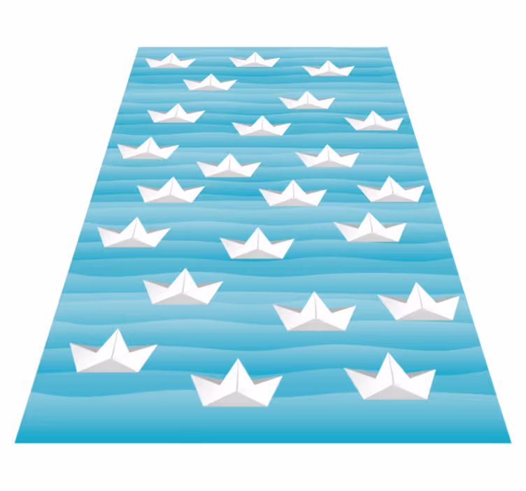 tapis vinyle pour enfants Bateaux en papier - TenStickers
