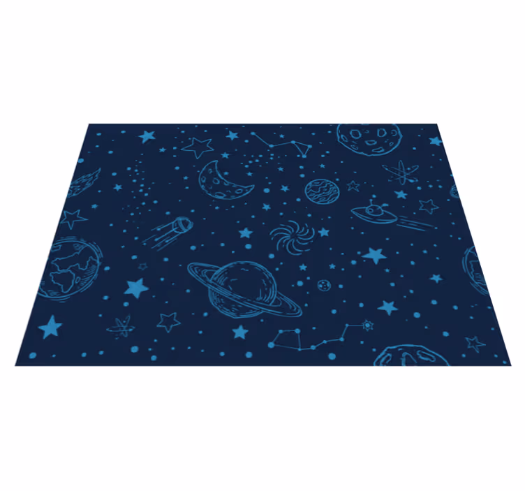 tapis vinyle pour enfants Planètes bleues - TenStickers