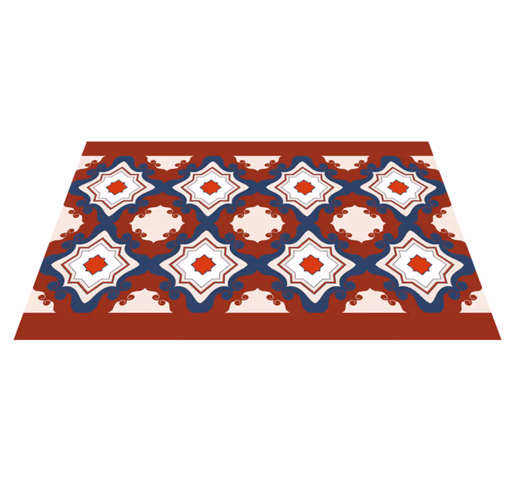 tapis vinyle mosaique Carreaux vintage rouges - TenStickers